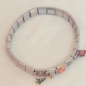 Lauren G Adams Italian Charm Bracelet Stainless Steel Travel Theme Charms